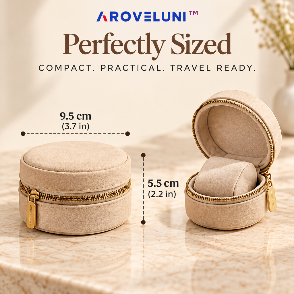Aroveluni™ Voyage Case – Compact Travel Watch Holder with a Soft Protective Interior