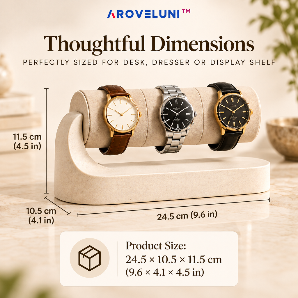 Aroveluni™ Trio Atelier – Contemporary Three-Watch Display Rack for Curated Collections
