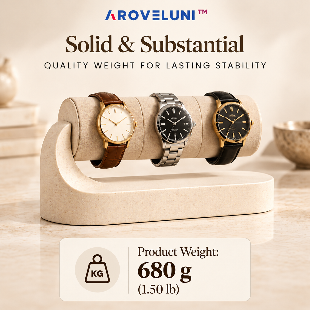 Aroveluni™ Trio Atelier – Contemporary Three-Watch Display Rack for Curated Collections