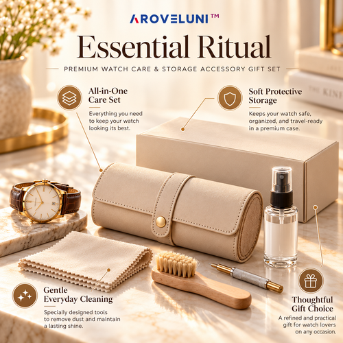 Aroveluni™ Essential Ritual – Premium Watch Care & Storage Accessory Gift Set
