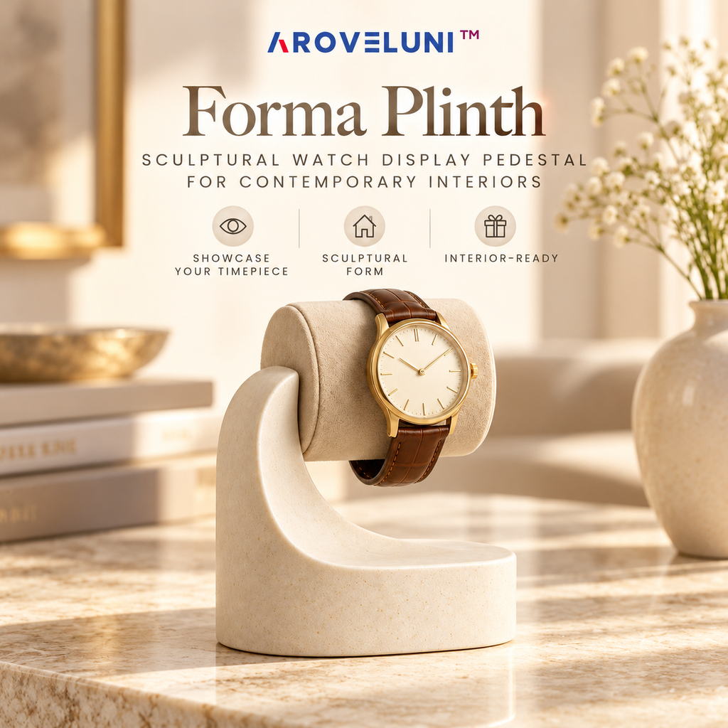 Aroveluni™ Forma Plinth – Sculptural Watch Display Pedestal for Contemporary Interiors