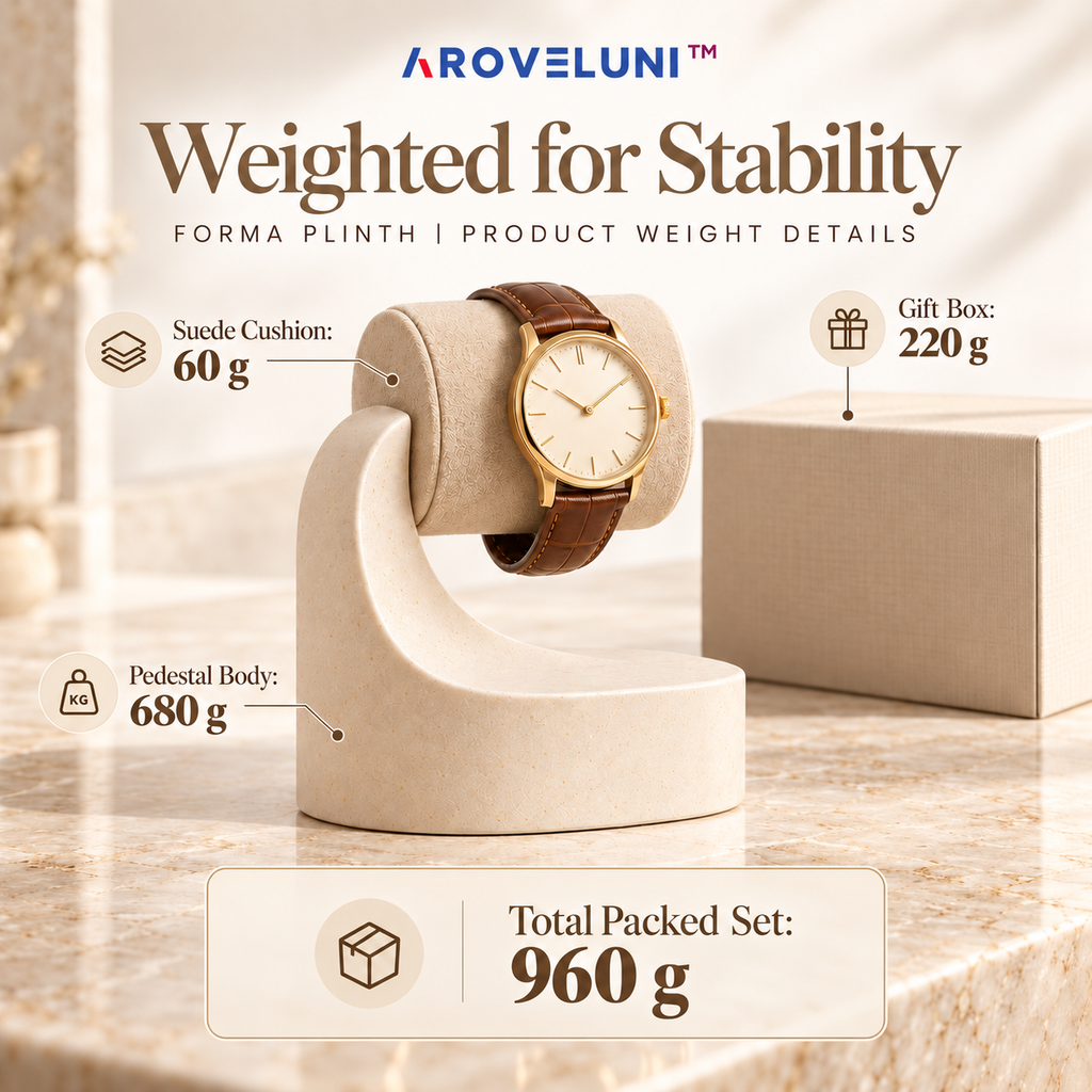 Aroveluni™ Forma Plinth – Sculptural Watch Display Pedestal for Contemporary Interiors