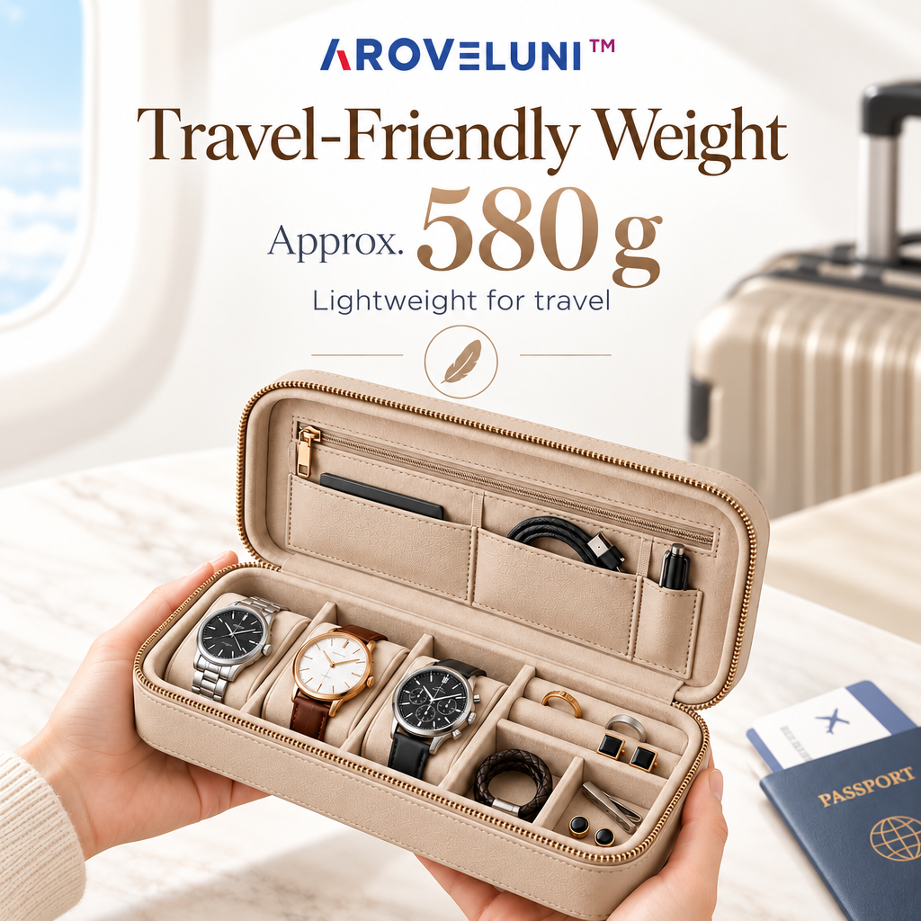 Aroveluni™ Nomad Organizer – Compact Watch & Accessory Travel Case with Structured Compartments