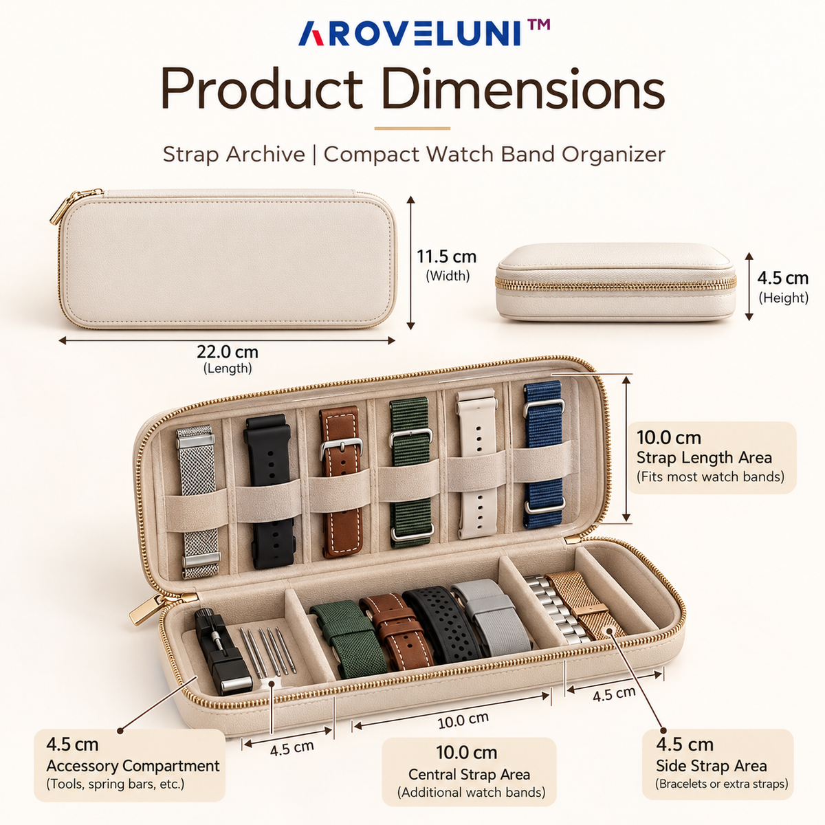 Aroveluni™ Strap Archive – Compact Watch Band Organizer for a Neat & Versatile Collection