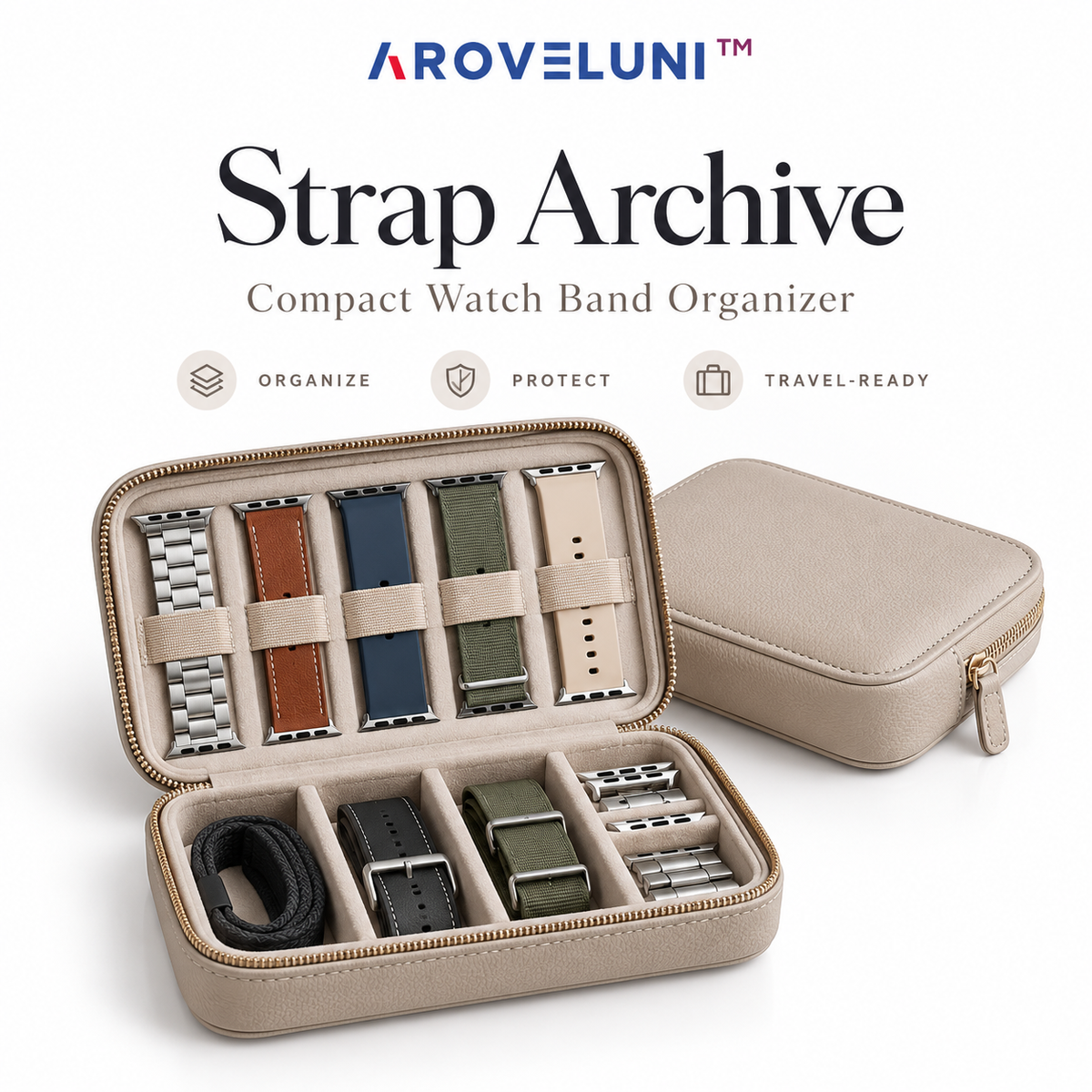 Aroveluni™ Strap Archive – Compact Watch Band Organizer for a Neat & Versatile Collection