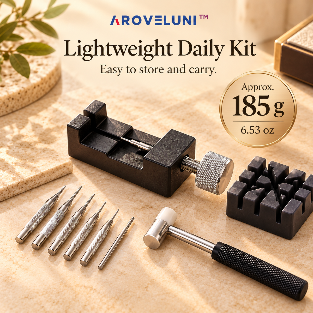 Aroveluni™ Link Atelier – Precision Watch Bracelet Adjustment Tool Kit for Metal Bands