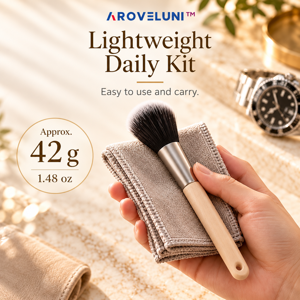 Aroveluni™ Clarity Kit – Precision Watch Cleaning Set with Microfiber Cloth & Detailing Brush
